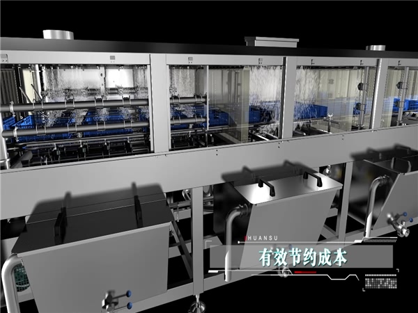 周轉(zhuǎn)箱清洗機，塑料盤子清洗機，醫(yī)藥箱清洗機，烘干式洗箱機報價
