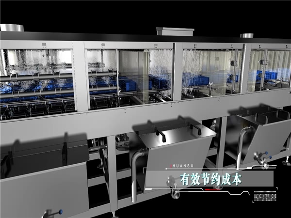 大型周轉(zhuǎn)箱清洗機(jī)，不銹鋼自動(dòng)噴淋料筐清洗機(jī)，高溫殺菌清洗機(jī)